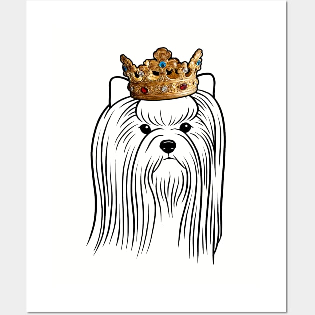 Biewer Terrier Dog King Queen Wearing Crown Wall Art by millersye